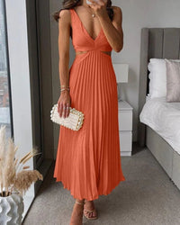 Valentina | Elegantes Abend-Midikleid – Orange