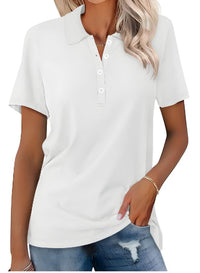Valeria | Damen Kurzarm Poloshirt – Weiß