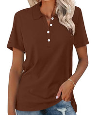 Valeria | Damen Kurzarm Poloshirt – Braun