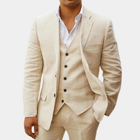 Valerian | Herren Dreiteiler Anzug mit Weste – Beige