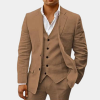 Valerian | Herren Dreiteiler Anzug mit Weste – Braun