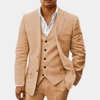 Valerian | Herren Dreiteiler Anzug mit Weste – Khaki
