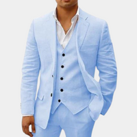 Valerian | Herren Dreiteiler Anzug mit Weste – Blau