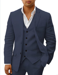Valerian | Herren Dreiteiler Anzug mit Weste – Marine