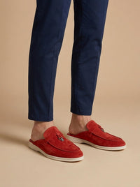 Edmund | Metallverzierung Gummisohle Loafer – Rot