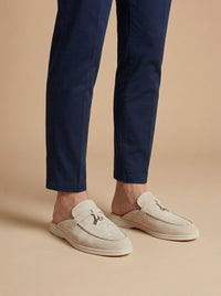 Edmund | Metallverzierung Gummisohle Loafer – Hellgrau