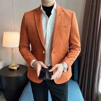 Herren Elegant Slim Fit Hochzeitsgast Anzug Blazer | Stylisch – Karamell