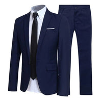 Herren-Anzug im Zweiteiligen Set | schlanke Silhouettenform – Marine