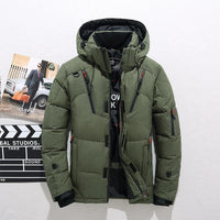 Brunno | Dicke Winterjacke für Herren mit Kapuze, Reißverschluss und Taschen – Vert