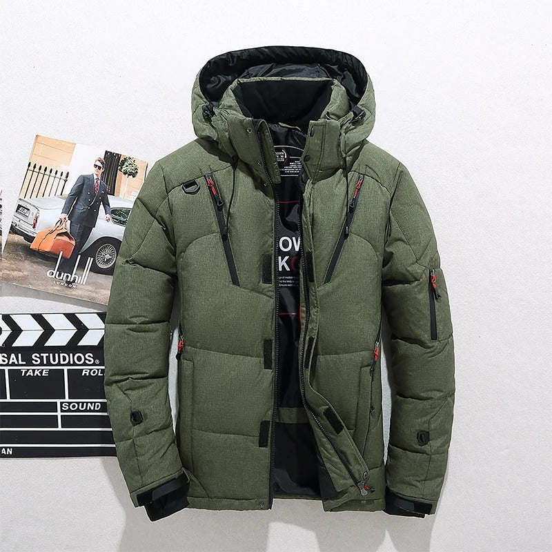 Brunno | Dicke Winterjacke für Herren mit Kapuze, Reißverschluss und Taschen