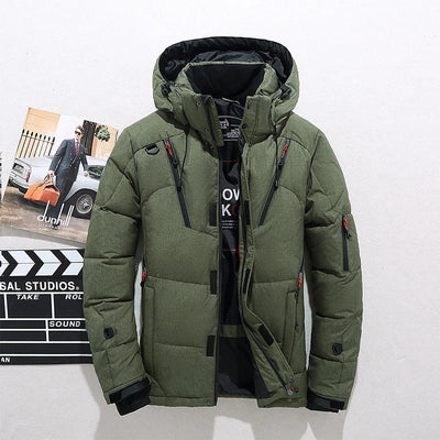Brunno | Dicke Winterjacke für Herren mit Kapuze, Reißverschluss und Taschen