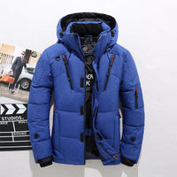 Brunno | Dicke Winterjacke für Herren mit Kapuze, Reißverschluss und Taschen – Bleu