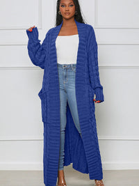 Longio | Offener Front-Cardigan mit langem Ausschnitt – Eleganz und Komfort für Damen – Bleu