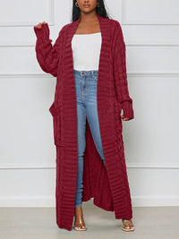 Longio | Offener Front-Cardigan mit langem Ausschnitt – Eleganz und Komfort für Damen – Vin-Rouge