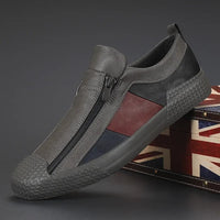 Paul | Herren Leder Slip-Ons im klassischen Stil – Grau