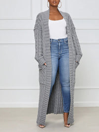 Longio | Offener Front-Cardigan mit langem Ausschnitt – Eleganz und Komfort für Damen – Gris