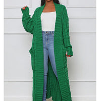 Longio | Offener Front-Cardigan mit langem Ausschnitt – Eleganz und Komfort für Damen – Vert