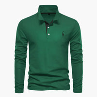 Klassisches Herren-Poloshirt mit langen Ärmeln – vielseitige Eleganz und Komfort – Grün