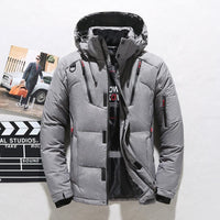 Brunno | Dicke Winterjacke für Herren mit Kapuze, Reißverschluss und Taschen – Gris
