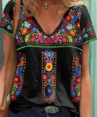 Esther - Ethnische T-Shirts – Schwarz