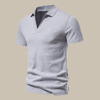 Poloshirt für Herren - Leichtes Gestricktes Kurzarm Polo für den Sommer – Hellgrau