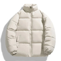 Herrenwinterjacke mit Steppstruktur | Kapuzenform – Helles Khaki
