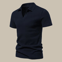 Poloshirt für Herren - Leichtes Gestricktes Kurzarm Polo für den Sommer – Marine