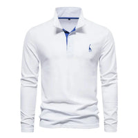 Langärmliges Poloshirt für Herren – Weiß