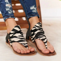 Bertha | Flache Sandalen für Damen – Zebra