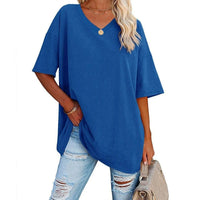 Gisele - Elegantes T-Shirt aus Baumwolle – Blau