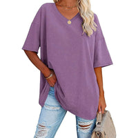 Gisele - Elegantes T-Shirt aus Baumwolle – Lavendel