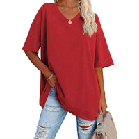Gisele - Elegantes T-Shirt aus Baumwolle – Rot