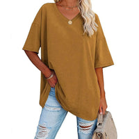 Gisele - Elegantes T-Shirt aus Baumwolle – Gelb