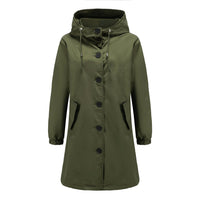 Stylische Damen Regenjacke | Mit Kapuze – Grün