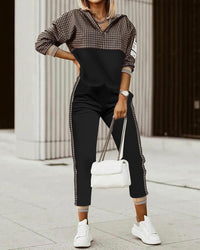 Chloe Premium Jogginganzug | Luxuriöser bequemer Hausanzug für Frauen – Schwarz