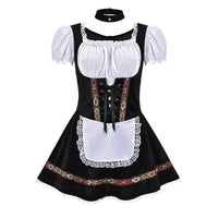 Damen Elegante Mini Oktoberfest Dirndl Kleid – Schwarz B