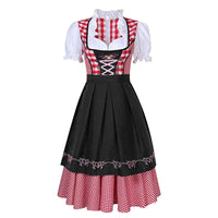 Damen Traditionell Deutsch Oktoberfest Dirndl Kleid – Schwarz