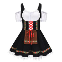 Damen Elegante Mini Oktoberfest Dirndl Kleid – Schwarz
