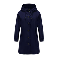 Stylische Damen Regenjacke | Mit Kapuze – Dunkelblau