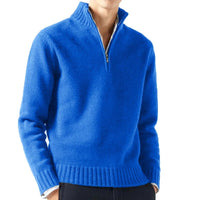 Rolk | Rollkragenpullover mit Reißverschluss – Blau