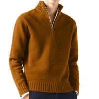 Rolk | Rollkragenpullover mit Reißverschluss – Braun