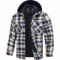 Herren Jacke Kariert Mit Kapuze | Gefüttert Übergangsjacke – Beige