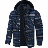 Declan | Karierte Jacke mit Reißverschluss – Marine