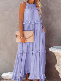 Suzy - Sommer Elegantes Rüschenkleid – Helllila