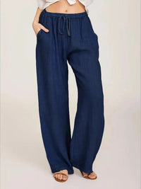 Vivienne | Baumwoll-Leinen-Hose – Marine