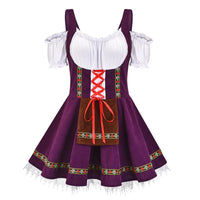 Damen Elegante Mini Oktoberfest Dirndl Kleid – Lila