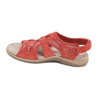 Heidi - Damen Sandalen mit Klettverschluss und Mesh-Einsätzen – Rot