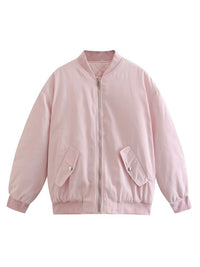 Damen Bomber Übergangsjacke | Übergroße – Rosa