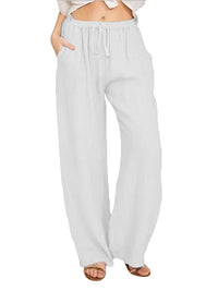 Vivienne | Baumwoll-Leinen-Hose – Weiß
