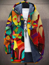 Heidi-Mode | Modisch Langärmelig Kapuze Kunstdruck Jacke – Stil 2